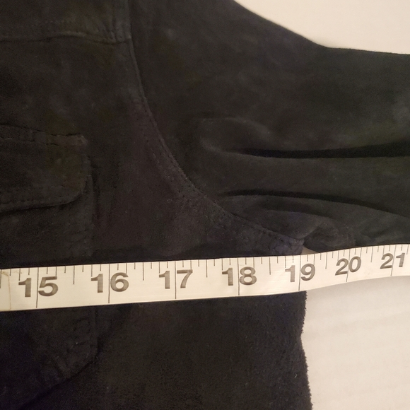 Brandon Thomas Womens Black Suede Leather Long Sleeve Button Front Shirt Jacket - Picture 9 of 10